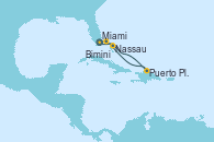 Visitando Miami (Florida/EEUU), Nassau (Bahamas), Puerto Plata, Republica Dominicana, Bimini (Bahamas), Miami (Florida/EEUU)