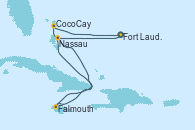 Visitando Fort Lauderdale (Florida/EEUU), Nassau (Bahamas), Falmouth (Jamaica), CocoCay (Bahamas), Fort Lauderdale (Florida/EEUU)