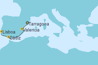 Visitando Tarragona (España), Valencia, Cádiz (España), Lisboa (Portugal)