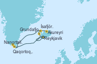 Visitando Reykjavik (Islandia), Grundafjord (Islandia), Akureyri (Islandia), Ísafjörður (Islandia), Nanortalik (Groenlandia), Qaqortoq, Greeland, Reykjavik (Islandia), Reykjavik (Islandia)