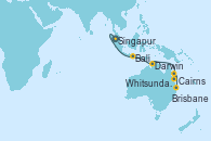 Visitando Singapur, Bali (Indonesia), Darwin (Australia), Cairns (Australia), Whitsunday Island (Australia), Brisbane (Australia)