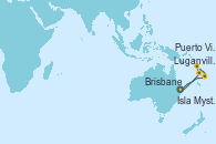 Visitando Brisbane (Australia), Luganville (Vanuatu), Puerto Vila (Vanuatu), Isla Mystery (Vanuatu), Brisbane (Australia)