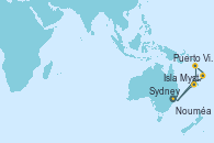 Visitando Sydney (Australia), Puerto Vila (Vanuatu), Isla Mystery (Vanuatu), Nouméa (Nueva Caledonia), Sydney (Australia)