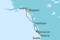Visitando Vancouver (Canadá), Vancouver (Canadá), Ketchikan (Alaska), Juneau (Alaska), Skagway (Alaska), Victoria (Canadá), Seattle (Washington/EEUU)