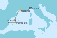 Visitando Savona (Italia), Marsella (Francia), Palma de Mallorca (España), Valencia
