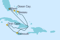 Visitando Miami (Florida/EEUU), Ocean Cay MSC Marine Reserve (Bahamas), Nassau (Bahamas), Falmouth (Jamaica), Gran Caimán (Islas Caimán), Miami (Florida/EEUU)