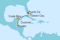 Visitando Puerto Cañaveral (Florida), Ocean Cay MSC Marine Reserve (Bahamas), Roatán (Honduras), Costa Maya (México), Cozumel (México), Puerto Cañaveral (Florida)