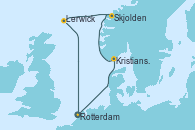 Visitando Rotterdam (Holanda), Kristiansand (Noruega), Skjolden (Noruega), Lerwick (Escocia), Rotterdam (Holanda)