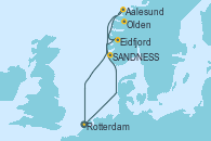 Visitando Rotterdam (Holanda), Eidfjord (Hardangerfjord/Noruega), Aalesund (Noruega), Olden (Noruega), SANDNESS (STAVANGER), Rotterdam (Holanda)