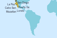 Visitando San Diego (California/EEUU), San Diego (California/EEUU), Cabo San Lucas (México), La Paz (México), Loreto (México), Mazatlan (México), Puerto Vallarta (México)
