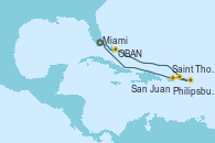 Visitando Miami (Florida/EEUU), OBAN (HALFMOON BAY), Saint Thomas (Islas Vírgenes), Philipsburg (St. Maarten), San Juan (Puerto Rico), Miami (Florida/EEUU)