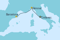 Visitando Civitavecchia (Roma), Génova (Italia), Barcelona