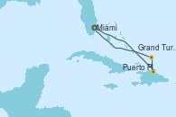 Visitando Miami (Florida/EEUU), Puerto Plata, Republica Dominicana, Grand Turks(Turks & Caicos), Miami (Florida/EEUU)