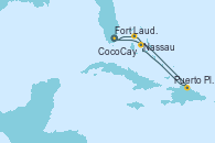 Visitando Fort Lauderdale (Florida/EEUU), CocoCay (Bahamas), Puerto Plata, Republica Dominicana, Nassau (Bahamas), Fort Lauderdale (Florida/EEUU)