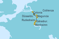 Visitando Düsseldorf (Alemania), Coblenza (Alemania), Manheimn (Alemania), Estrasburgo (Francia), Maguncia (Alemania), Rudesheim (Alemania), Colonia (Alemania), Düsseldorf (Alemania)