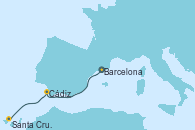 Visitando Barcelona, Cádiz (España), Santa Cruz de Tenerife (España)