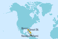 Visitando Miami (Florida/EEUU), Great Stirrup Cay (Bahamas), Nassau (Bahamas), Bimini (Bahamas), Miami (Florida/EEUU)