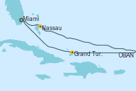 Visitando Miami (Florida/EEUU), Nassau (Bahamas), OBAN (HALFMOON BAY), Grand Turks(Turks & Caicos), Miami (Florida/EEUU)