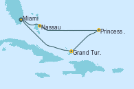 Visitando Miami (Florida/EEUU), Nassau (Bahamas), Princess Cays (Caribe), Grand Turks(Turks & Caicos), Miami (Florida/EEUU)