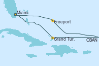 Visitando Miami (Florida/EEUU), Grand Turks(Turks & Caicos), OBAN (HALFMOON BAY), Freeport (Bahamas), Miami (Florida/EEUU)