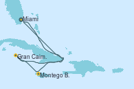 Visitando Miami (Florida/EEUU), Gran Caimán (Islas Caimán), Montego Bay (Jamaica), Miami (Florida/EEUU)
