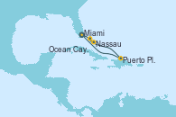 Visitando Miami (Florida/EEUU), Nassau (Bahamas), Ocean Cay MSC Marine Reserve (Bahamas), Puerto Plata, Republica Dominicana, Miami (Florida/EEUU)