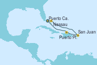 Visitando Puerto Cañaveral (Florida), Nassau (Bahamas), San Juan (Puerto Rico), Puerto Plata, Republica Dominicana, Puerto Cañaveral (Florida)