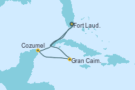 Visitando Fort Lauderdale (Florida/EEUU), Gran Caimán (Islas Caimán), Cozumel (México), Fort Lauderdale (Florida/EEUU)