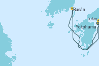 Visitando Tokio (Japón), Busán (Corea del Sur), Sasebo (Japón), Yokohama (Japón)