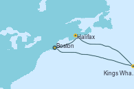 Visitando Boston (Massachusetts), Halifax (Canadá), Kings Wharf (Bermudas), Kings Wharf (Bermudas), Boston (Massachusetts)