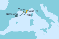 Visitando Barcelona, Toulon (Francia), Saint Tropez (Francia), Niza (Francia), Barcelona, Barcelona