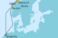 Visitando Ámsterdam (Holanda), Aalesund (Noruega), Olden (Noruega), Molde (Noruega), Bergen (Noruega), Ámsterdam (Holanda)