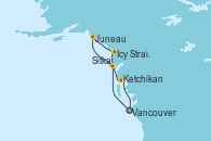 Visitando Vancouver (Canadá), Sitka (Alaska), Juneau (Alaska), Icy Strait Point (Alaska), Ketchikan (Alaska), Vancouver (Canadá)