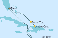 Visitando Miami (Florida/EEUU), Grand Turks(Turks & Caicos), Amber Cove (República Dominicana), Isla Catalina (República Dominicana), Miami (Florida/EEUU)