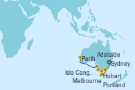 Visitando Sydney (Australia), Sydney (Australia), Melbourne (Australia), Melbourne (Australia), Hobart (Australia), Portland (Australia), Isla Canguro (Australia), Adelaide (Australia), Perth (Australia)