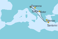 Visitando Ravenna (Italia), Kotor (Montenegro), Atenas (Grecia), Santorini (Grecia), Zadar (Croacia), Ravenna (Italia)