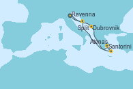 Visitando Ravenna (Italia), Dubrovnik (Croacia), Santorini (Grecia), Atenas (Grecia), Split (Croacia), Ravenna (Italia)