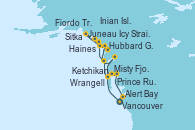Visitando Vancouver (Canadá), Ketchikan (Alaska), Sitka (Alaska), Hubbard Glacier, Alaska, Inian Islands (Alaska/Usa), Icy Strait Point (Alaska), Haines (Alaska), Juneau (Alaska), Fiordo Tracy Arm (Alaska), Wrangell (Alaska), Misty Fjords (CRUCERO), Prince Rupert (Canadá), Alert Bay (Canada), Vancouver (Canadá) Visitando Vancouver (Canadá), Ketchikan (Alaska), Sitka (Alaska), Hubbard Glacier, Alaska, Inian Islands (Alaska/Usa), Icy Strait Point (Alaska), Haines (Alaska), Juneau (Alaska), Fiordo Tracy Arm (Alaska), Wrangell (Alaska), Misty Fjords (CRUCERO), Prince Rupert (Canadá), Alert Bay (Canada), Vancouver (Canadá)
