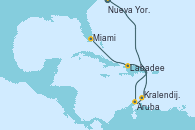 Visitando Nueva Jersey (Estados Unidos), Aruba (Antillas), Kralendijk (Antillas), Labadee (Haiti), Miami (Florida/EEUU)