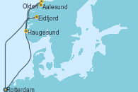 Visitando Rotterdam (Holanda), Aalesund (Noruega), Olden (Noruega), Haugesund (Noruega), Eidfjord (Hardangerfjord/Noruega), Rotterdam (Holanda)