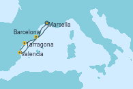 Visitando Marsella (Francia), Tarragona (España), Valencia, Barcelona, Marsella (Francia)