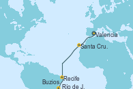 Visitando Valencia, Santa Cruz de Tenerife (España), Recife (Brasil), Buzios (Brasil), Río de Janeiro (Brasil)
