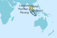 Visitando Singapur, Phuket (Tailandia), Phuket (Tailandia), Langkawi (Malasia), Penang (Malasia), Penang (Malasia), Port Klang (Malasia), Singapur
