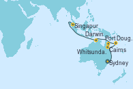 Visitando Sydney (Australia), Whitsunday Island (Australia), Cairns (Australia), Port Douglas (Australia), Darwin (Australia), Singapur