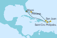 Visitando Miami (Florida/EEUU), Princess Cays (Caribe), San Juan (Puerto Rico), Philipsburg (St. Maarten), Saint Croix (Islas Vírgenes), Miami (Florida/EEUU)