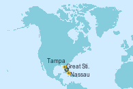 Visitando Tampa (Florida), Great Stirrup Cay (Bahamas), Nassau (Bahamas), Tampa (Florida)