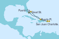 Visitando Puerto Cañaveral (Florida), Puerto Plata, Republica Dominicana, Charlotte Amalie (St. Thomas), San Juan (Puerto Rico), Great Stirrup Cay (Bahamas), Puerto Cañaveral (Florida)
