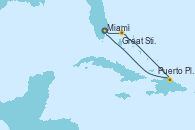Visitando Miami (Florida/EEUU), Great Stirrup Cay (Bahamas), Puerto Plata, Republica Dominicana, Miami (Florida/EEUU)