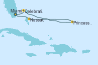 Visitando Miami (Florida/EEUU), Celebration Key, The Bahamas, Princess Cays (Caribe), Nassau (Bahamas), Miami (Florida/EEUU)