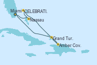 Visitando Miami (Florida/EEUU), Nassau (Bahamas), CELEBRATION KEY, THE BAHAMAS, Amber Cove (República Dominicana), Grand Turks(Turks & Caicos), Miami (Florida/EEUU)